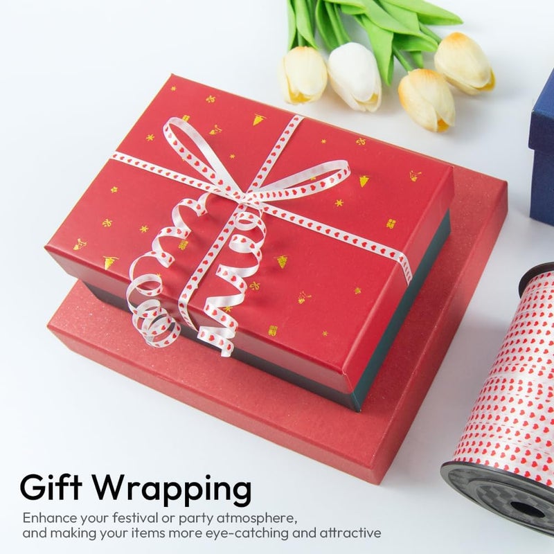 HimBen 500 Yards Curling Ribbon for Gift Wrapping, 3/16" Balloon String for Christmas Valentine Birthday Wedding Party Festival Decoration, Crafts, Flower Bouquet(Red Heart) - Image 4